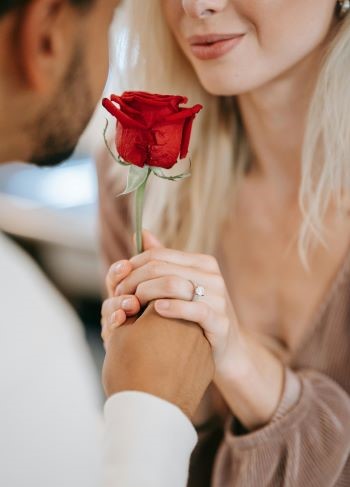 a couple and a rose Image