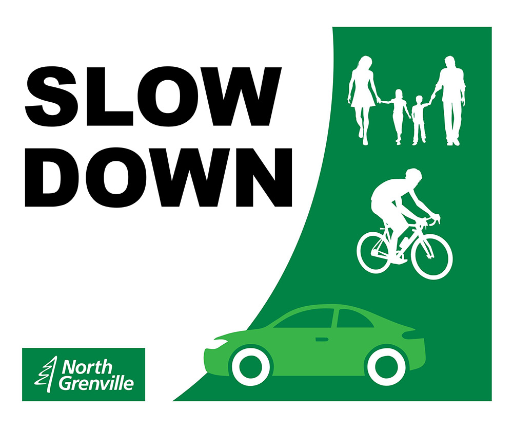 Slow down sign