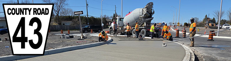 County Road 43 Roundabout being constructed