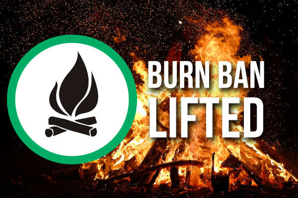Notice: Burn Ban Lifted Friday, September 5, 2025
