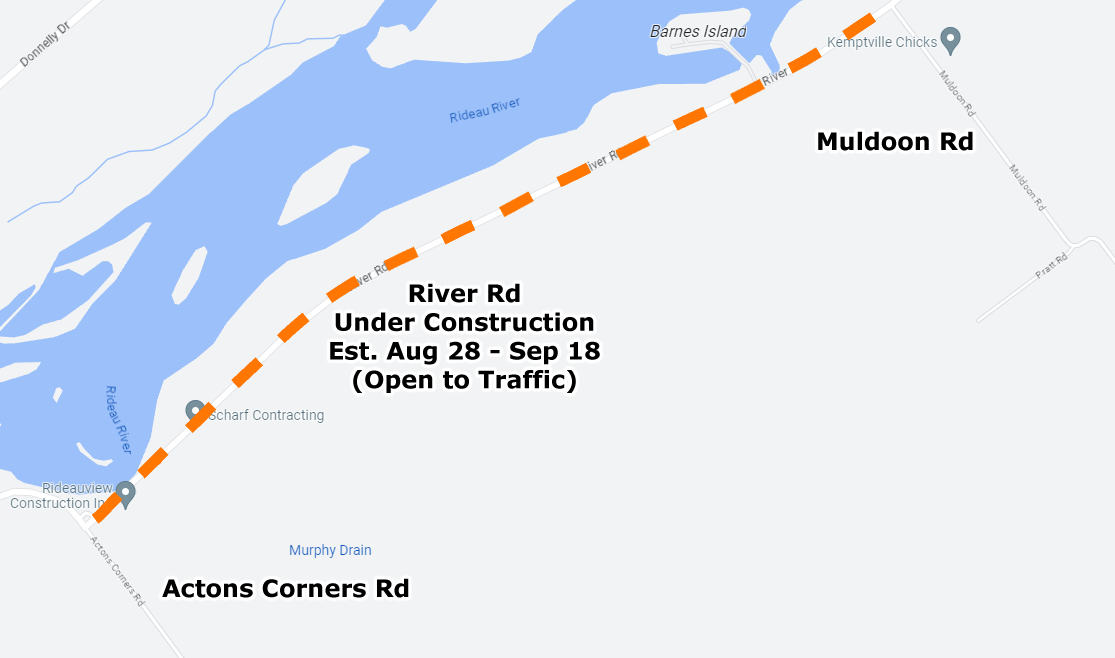 Construction Notice River Road Rehabilitation