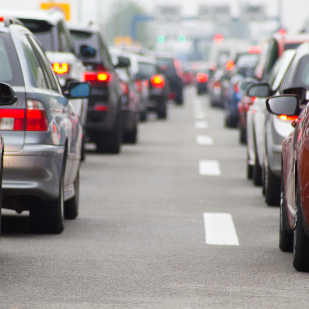 Line of traffic all stopped